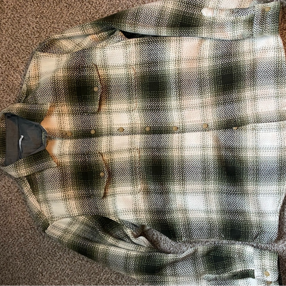 Sonoma Green and Gray Textured Shirt